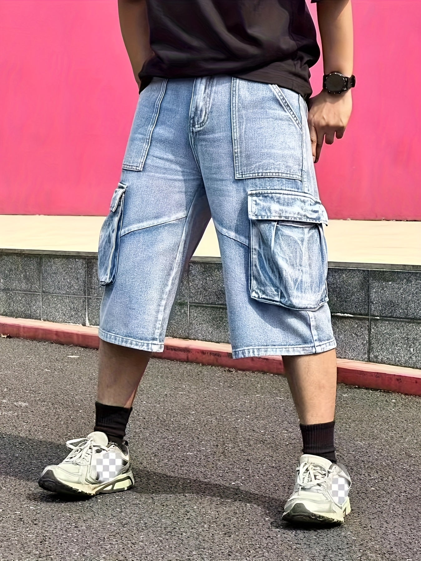 Denim cargo shorts voor heren