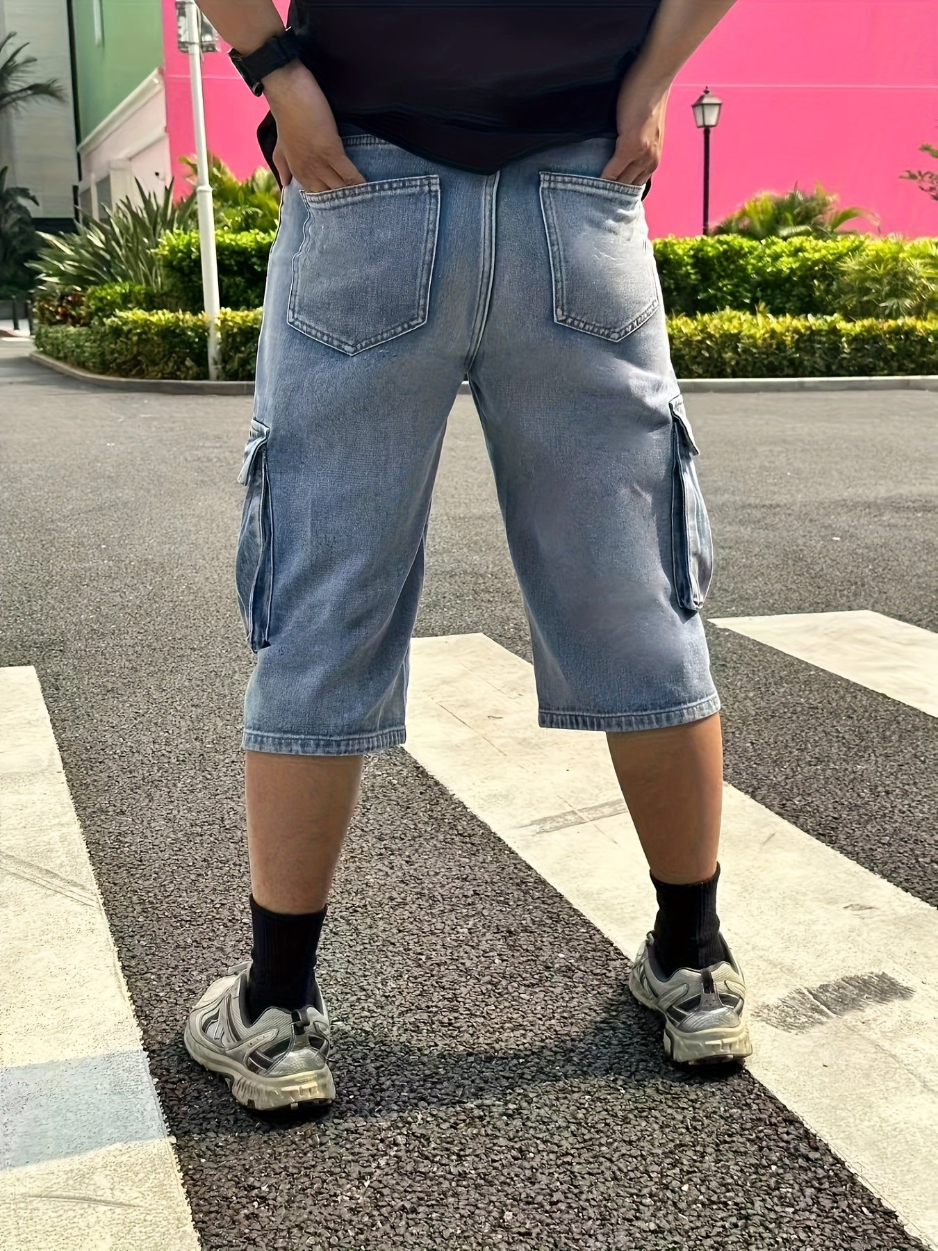 Denim cargo shorts voor heren