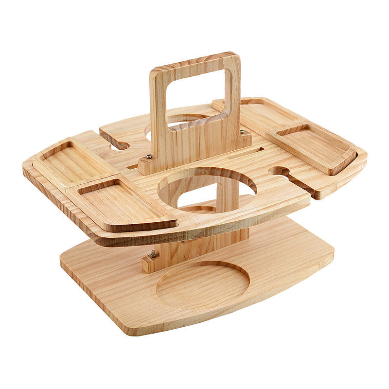 Opvouwbare Wijntafel Hout – Voor Picknick & Strand