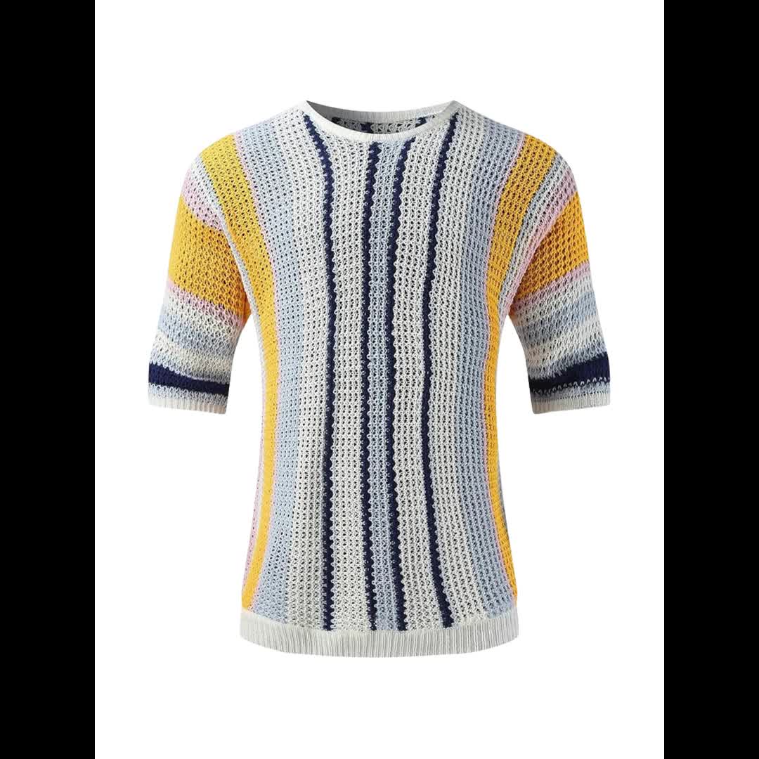 Casual Striped Knit Sweater – Comfortable & Breathable