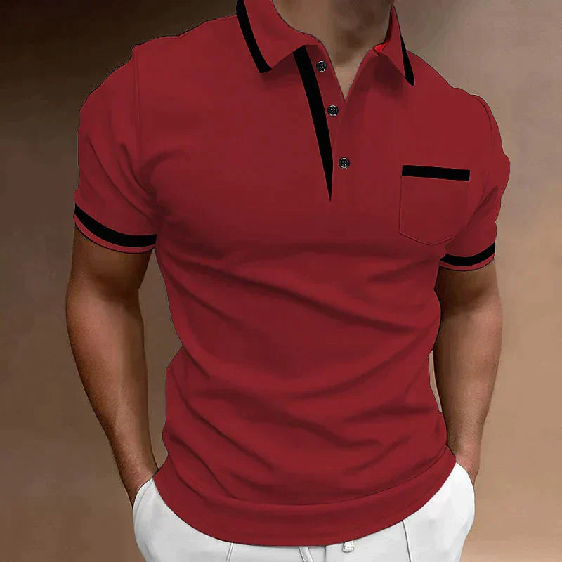 Heren Polo met Contrasterende Details – Stijlvol en Comfortabel