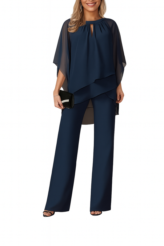 Elegante Tweedelige Feestset Dames – Top met Rok in Glanzende Stof