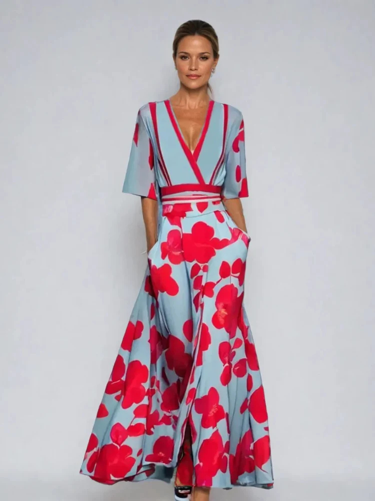 Luchtige Zomerjurk met Bloemenprint en Elegante Pasvorm