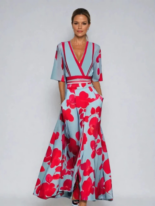 Luchtige Zomerjurk met Bloemenprint en Elegante Pasvorm