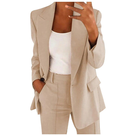 Elegante dames set met blazer en pantalon – effen en stijlvol