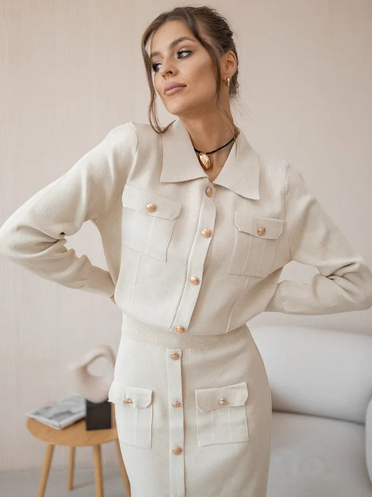 Elegante Dames Set met Blazer en Rok – Chic & Tijdloos