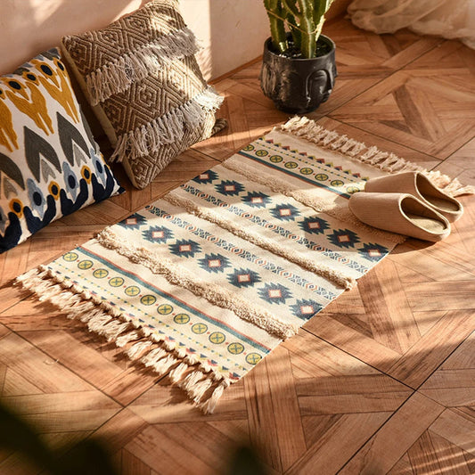Handgeweven boho vloerkleed – natuurlijk & stijlvol kleed voor elk interieur