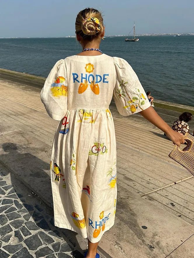 Elegante Dames Zomerjurk met Bloemenprint