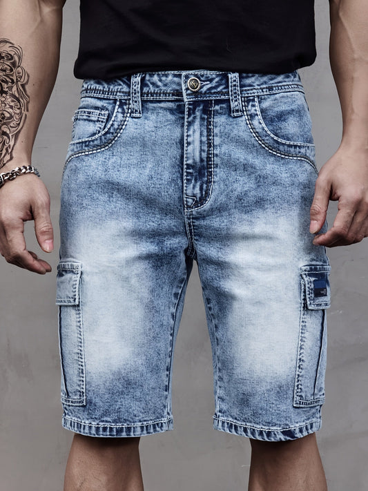Men's Multi-Pocket Denim Shorts – Practical & Comfortable