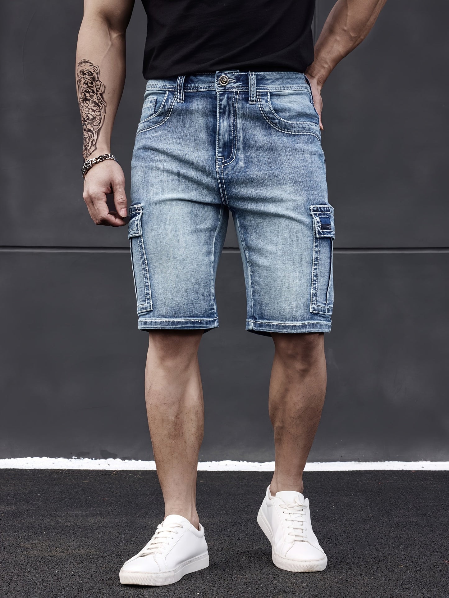 Men's Multi-Pocket Denim Shorts – Practical & Comfortable