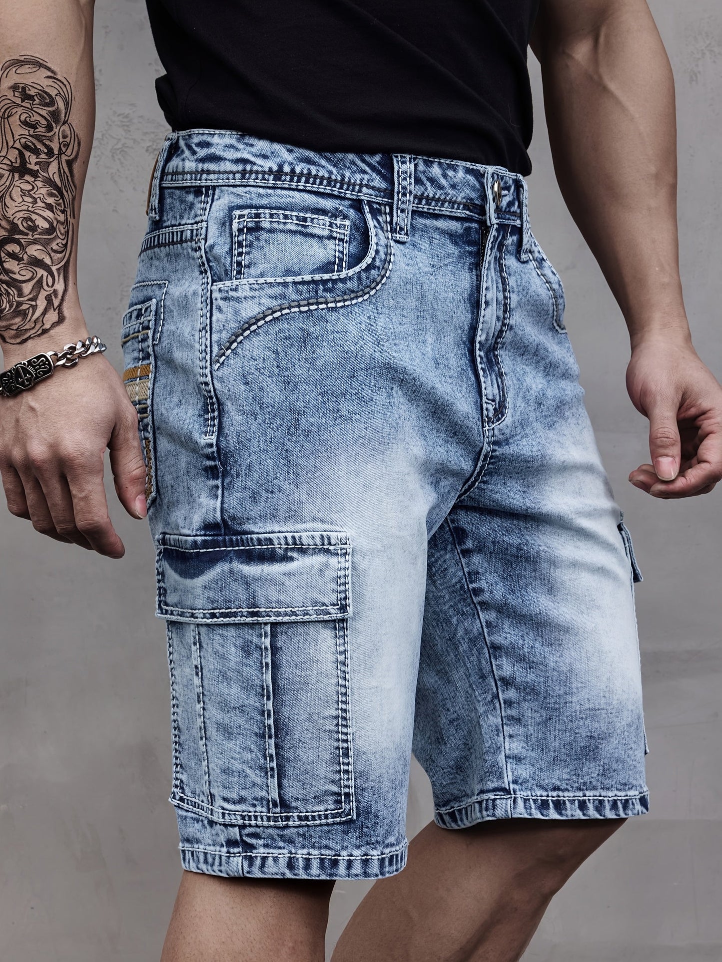 Men's Multi-Pocket Denim Shorts – Practical & Comfortable
