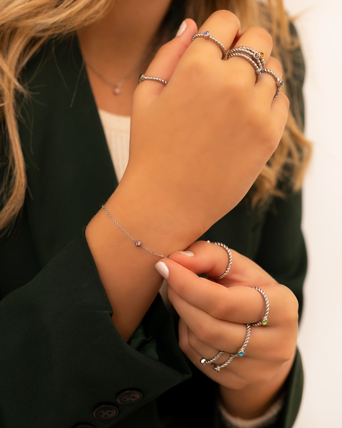 Geboortesteen Armband – Goud of Zilver