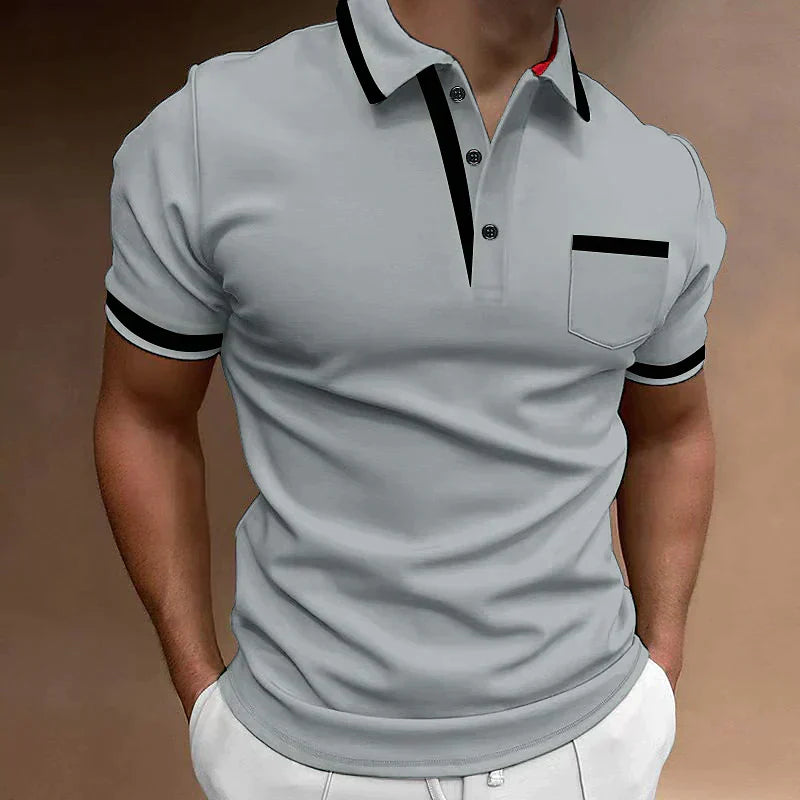 Heren Polo met Contrasterende Details – Stijlvol en Comfortabel