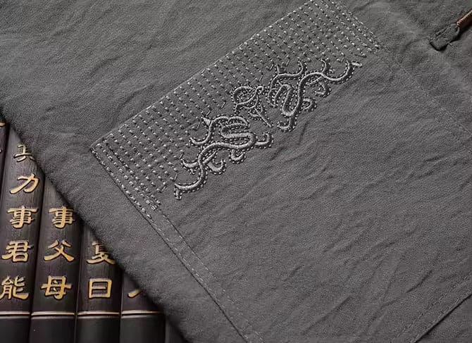 Linnen Dames Set met Lange Mouwen en Oosterse Look