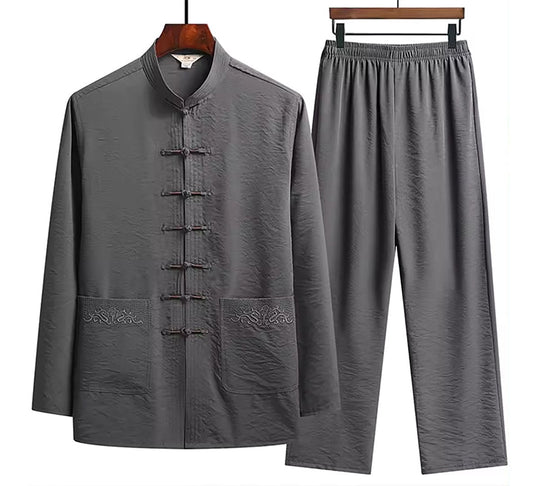 Linnen Dames Set met Lange Mouwen en Oosterse Look