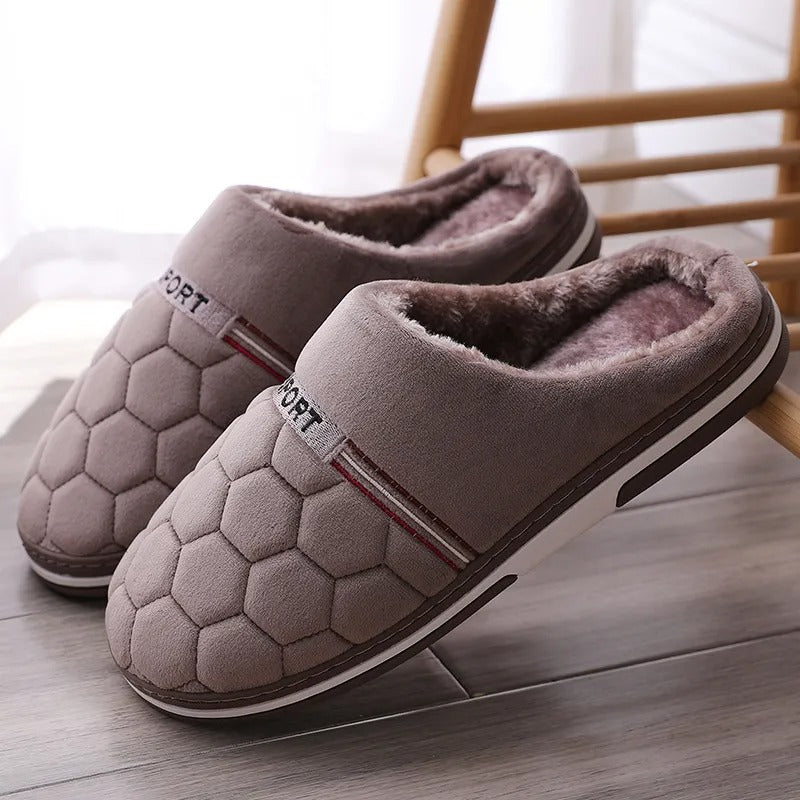 Men’s Blue Slippers with Thick Sole and Cozy Lining