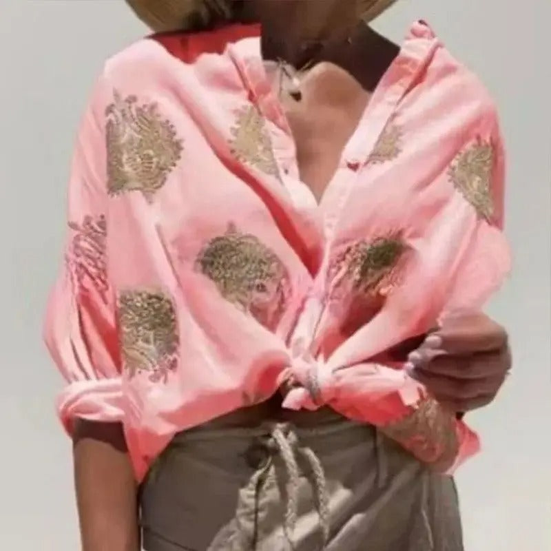 Zomer Damesblouse met Borduursel – Elegant & Comfortabel