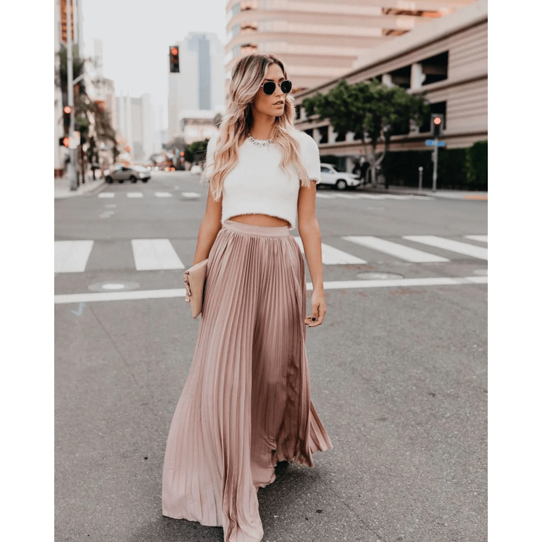 Geplooide Maxi Rok – Lichtgewicht & Elegant