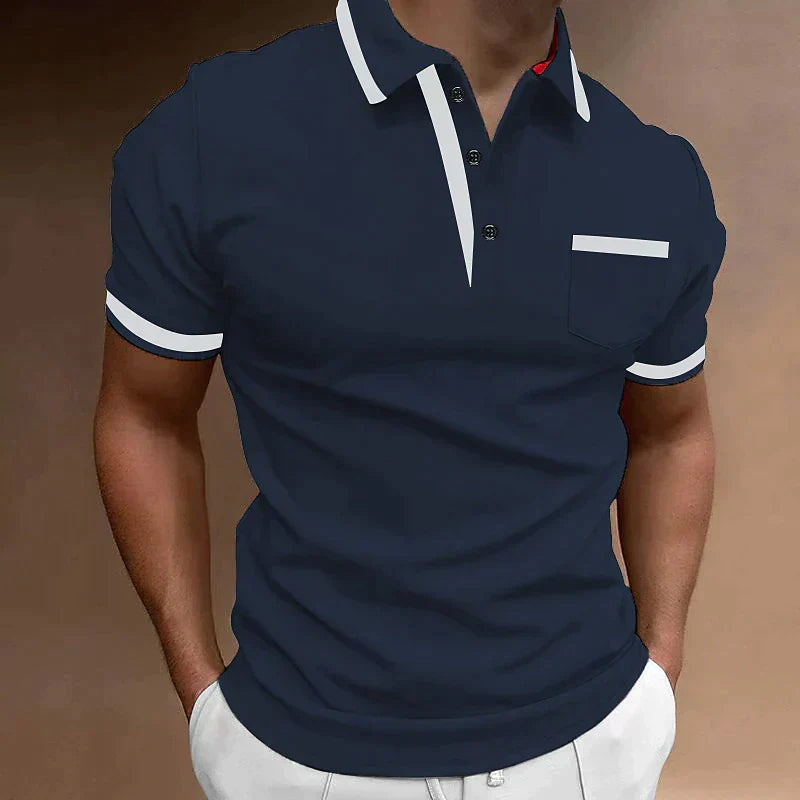 Heren Polo met Contrasterende Details – Stijlvol en Comfortabel
