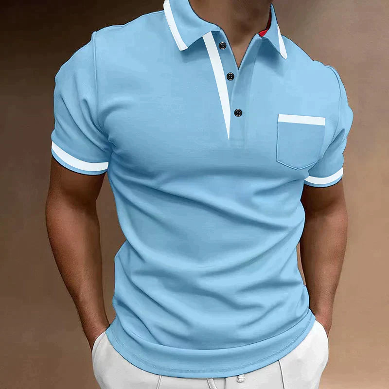 Heren Polo met Contrasterende Details – Stijlvol en Comfortabel